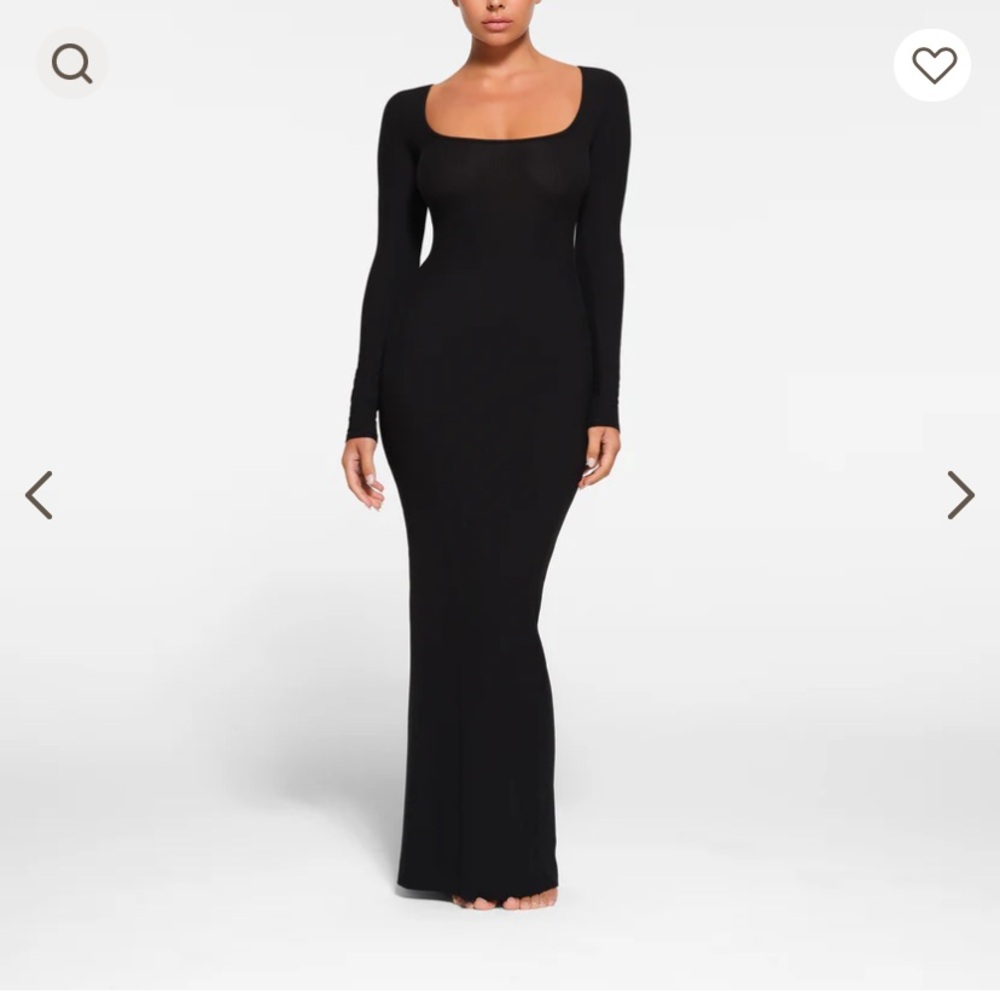 Skims olive soft lounge long sleeve dress